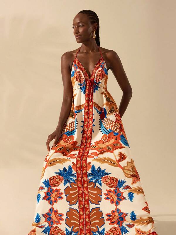 Vestido Maxi Estampa Boho Tropical Revenu, lojabeachsunday.com