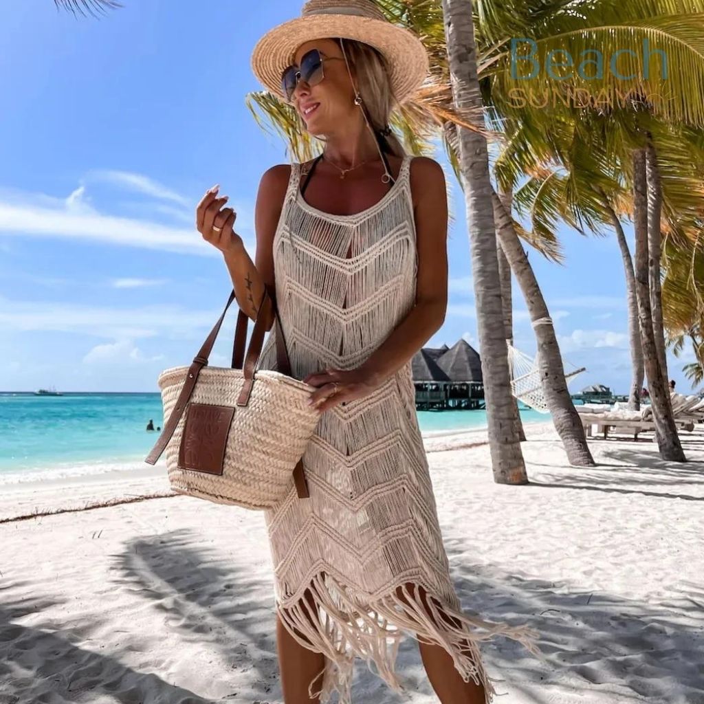 Beach Sunday, Saída de praia Laura, saída de praia, roupa de tricô, roupa estilo praia, cobertura de biquíni, roupa para usar por cima do biquíni, loja moda praia, loja de biquíni, biquíni em promoção, férias no litoral, domingo de praia, beira mar, mar, orla da praia